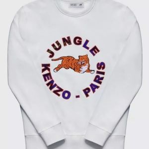 *EXCELLENT* KENZO JUNGLE H&M WHITE SWEATER SWEATER